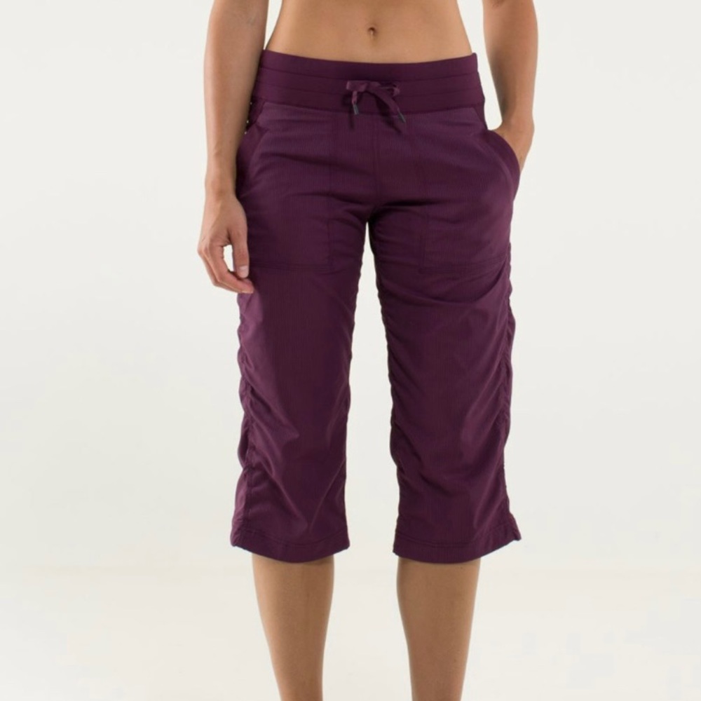NWOT- Lululemon Studio Crop in Plum., size 4